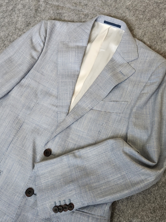 Suitsupply Other - Suitsupply Lazio Vitale Barberis Wool Silk Linen Blazer Jacket Men's 46R Blue